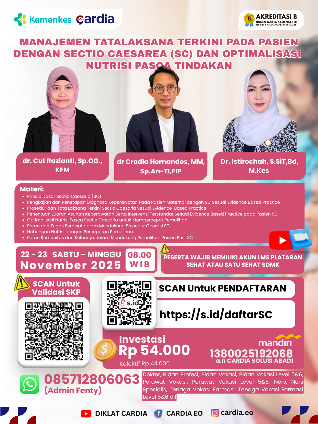 Gambar Webinar Nasional: Manajemen Tatalaksana Terkini pada Pasien dengan Sectio Caesarea (SC) dan Optimalisasi Nutrisi Pasca Tindakan